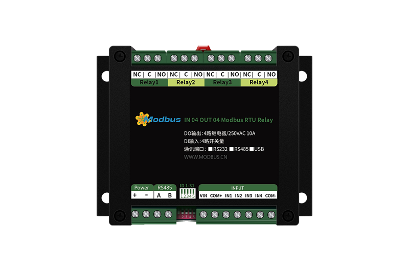 4入4出Modbus RTU继电器模块说明书