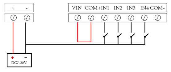 4入4出Modbus RTU继电器模块说明书